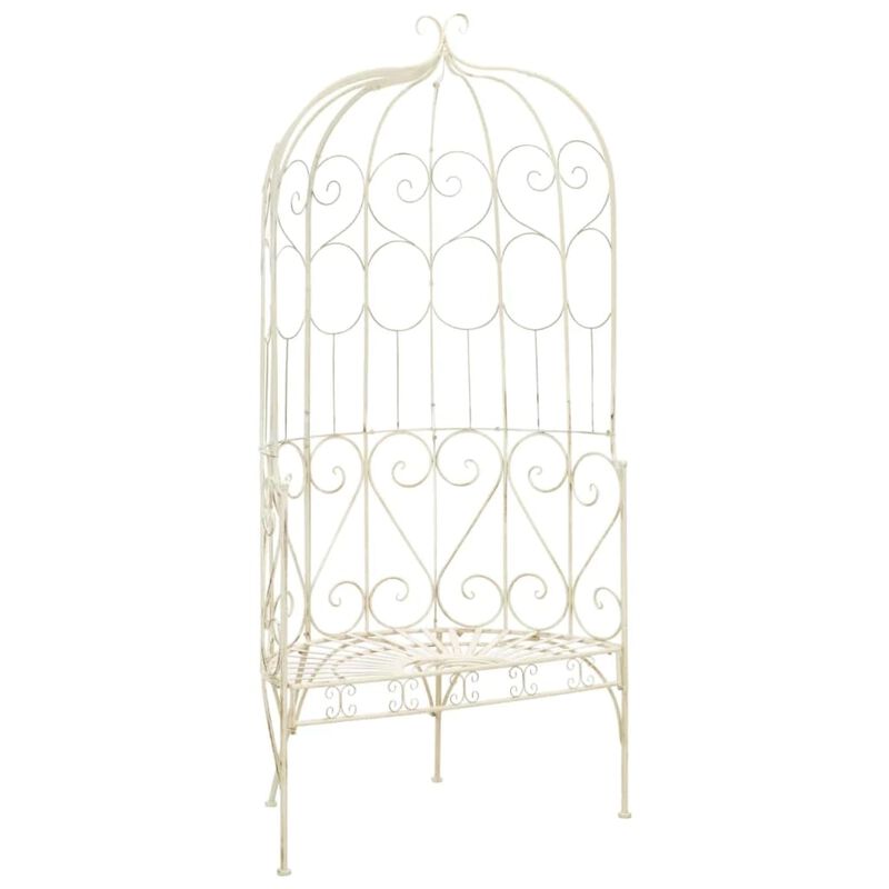 vidaXL Garden Bench 37.4" Iron Antique White