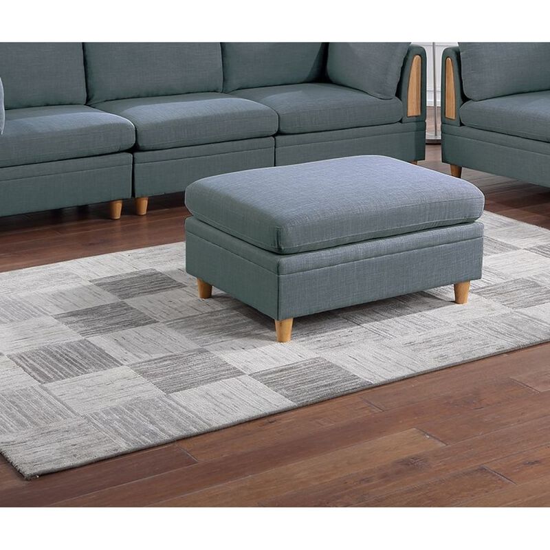 Living Room Furniture Ottoman Steel Dorris Fabric 1 Piece Cushion Ottomans Wooden Legs