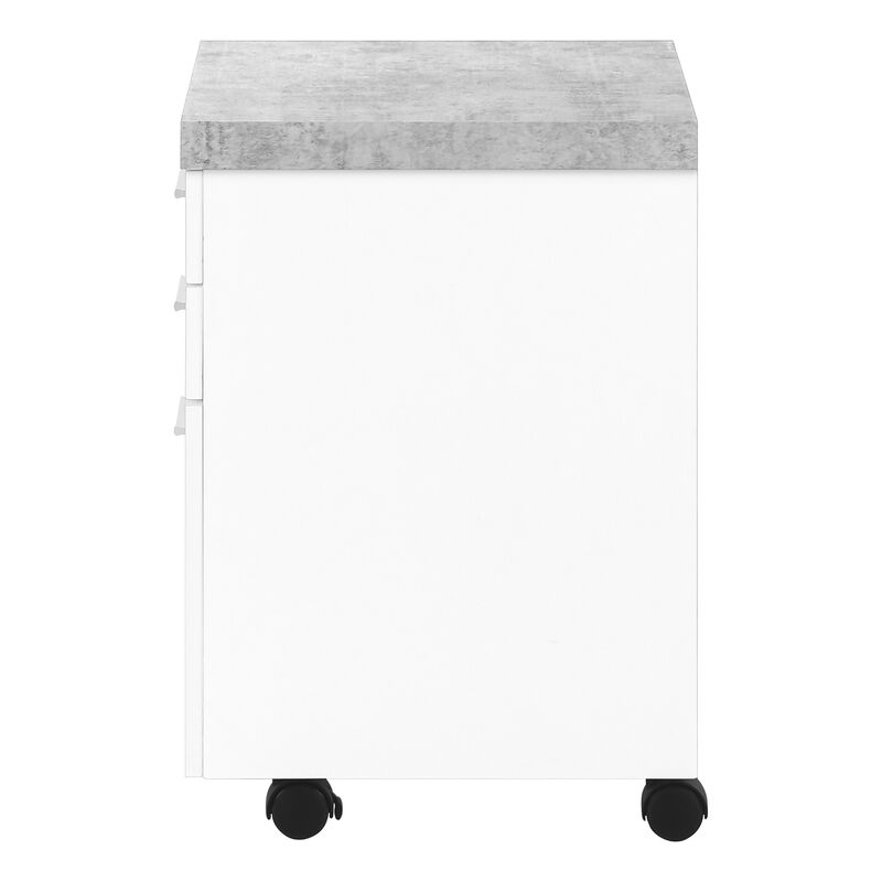 Monarch Specialties I 7051 File Cabinet, Rolling Mobile, Storage Drawers, Printer Stand, Office, Work, Laminate, Grey, White, Contemporary, Modern