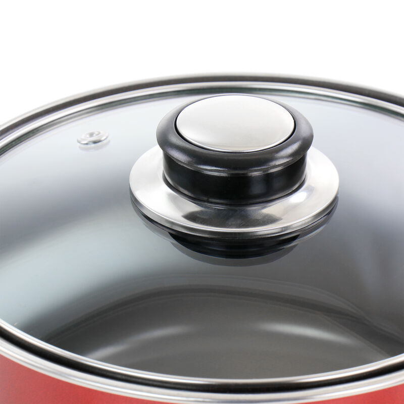 Gibson Everyday Cardinal 7 Piece Nonstick Steel Cookware Set in Red
