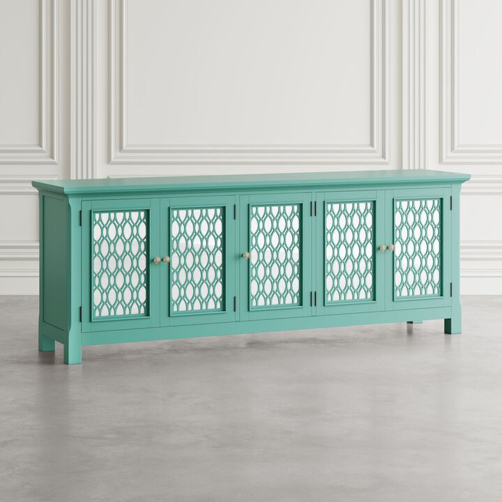 Jofran Isabella 86 Luxury Mirrored Sideboard Storage Cabinet