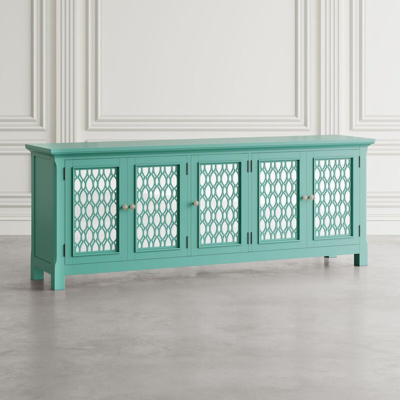 Jofran Isabella 86 Luxury Mirrored Sideboard Storage Cabinet