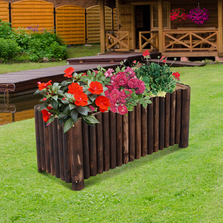 Wooden Raised Garden Flower Bed Vegetable Plant Backyard Planter Box