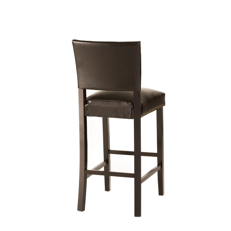 Contemporary Nailhead Barstools with Rubberwood Legs