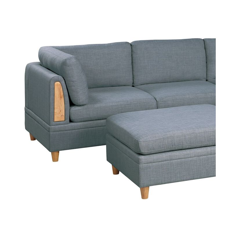 5 Piece Modular Sectional Set with Ottomans
