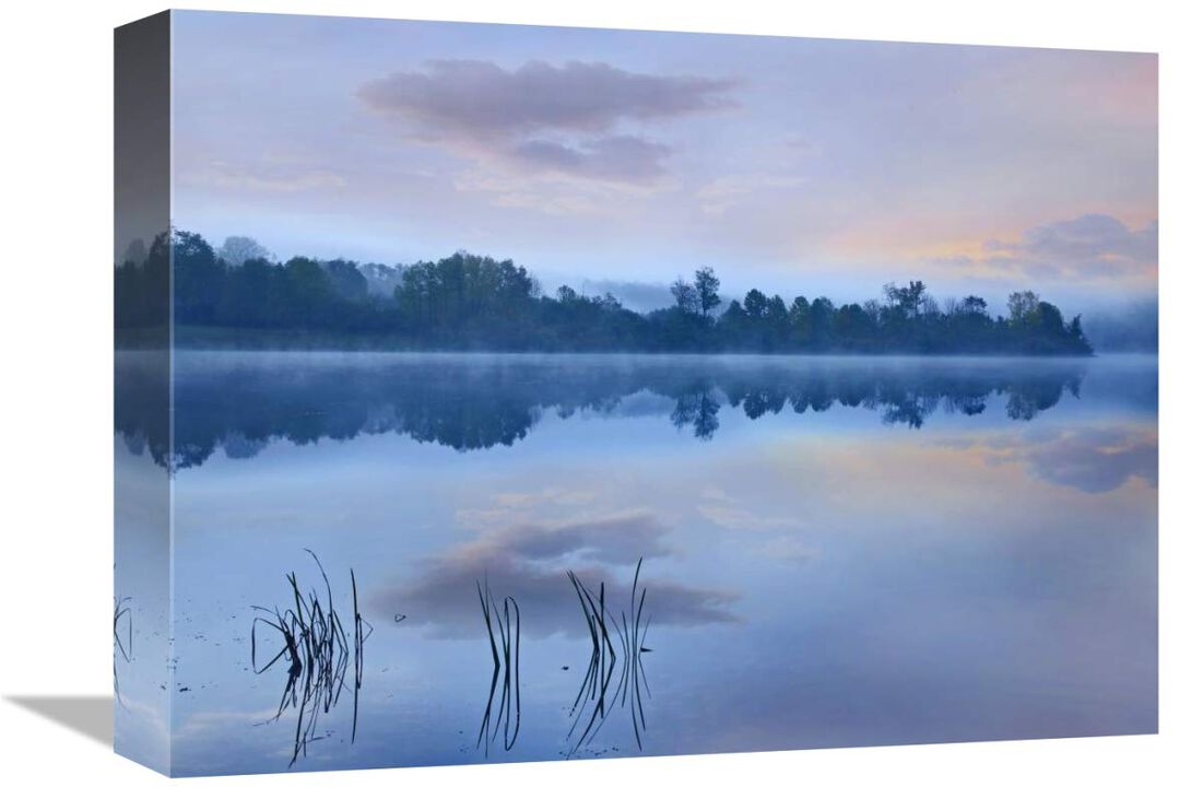 Mist over Lackawanna Lake, Lackawanna State Park, Pennsylvania-Canvas Art-16x12