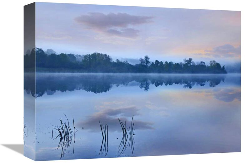 Mist over Lackawanna Lake, Lackawanna State Park, Pennsylvania-Canvas Art-16x12