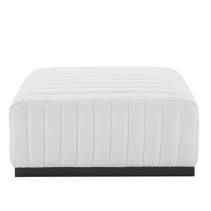 Conjure Channel Tufted Upholstered Fabric Ottoman
