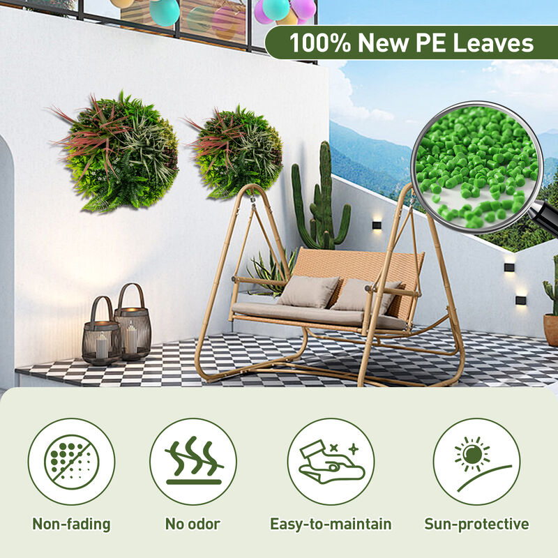 2-Pack Square Framed Artificial Foliage Wall Art for Home Decor