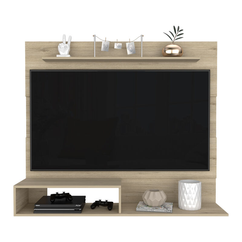 Floating Entertainment Center Albuquerque, Living Room, Light Pine