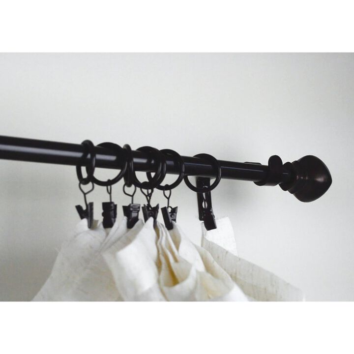 Set of 7 Curtain Clip Rings, Made of Steel