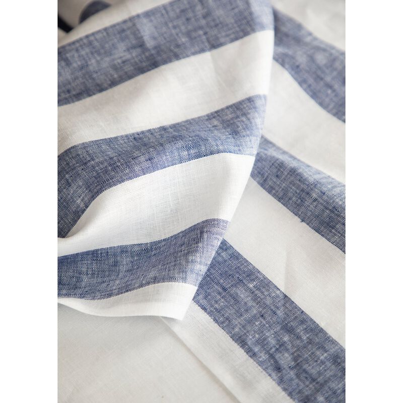 Solino Home 100% Pure Linen Table Runner | Cabana Stripe for Thanksgiving, Christmas