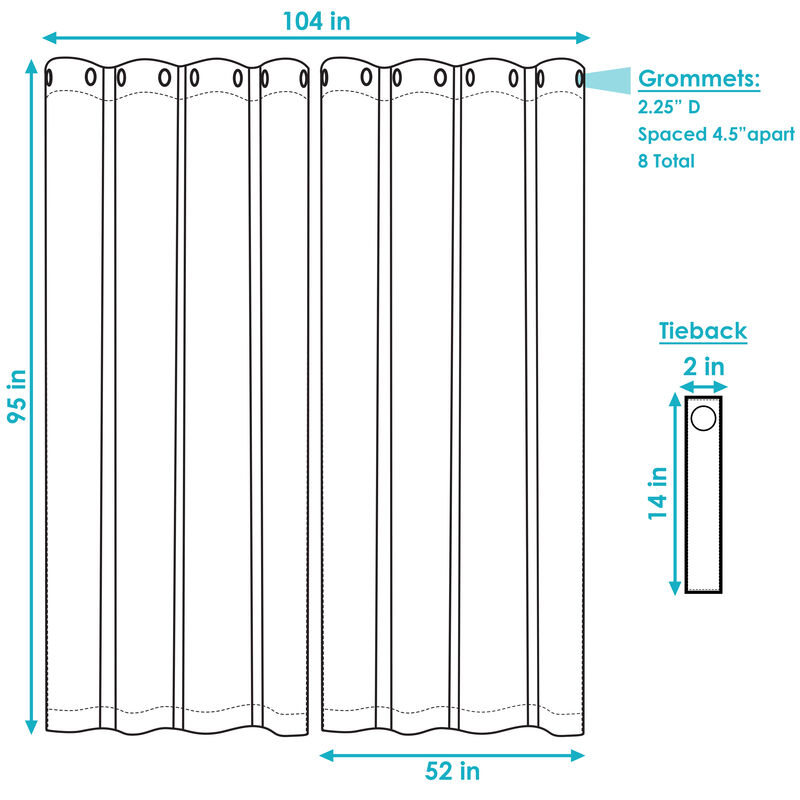 Sunnydaze Outdoor Blackout Curtain Panel - 52 in x 96 in