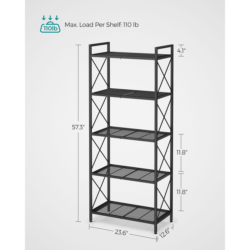Storage Shelf with X-Side Frames for Stylish and Sturdy Organization