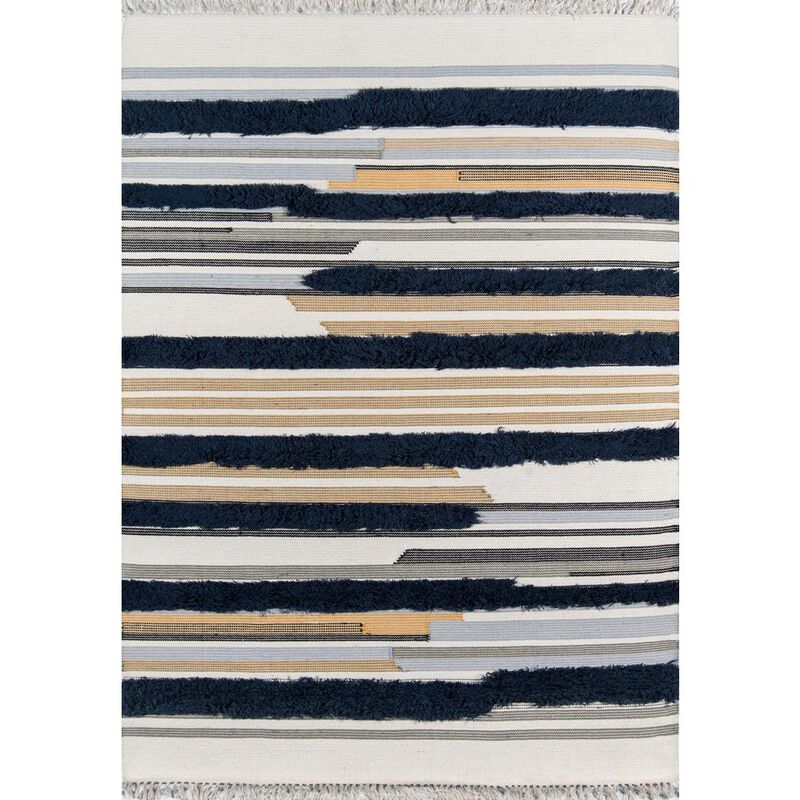 Novogratz Contemporary Rectangle Area Rug, Navy, 3' X 5'