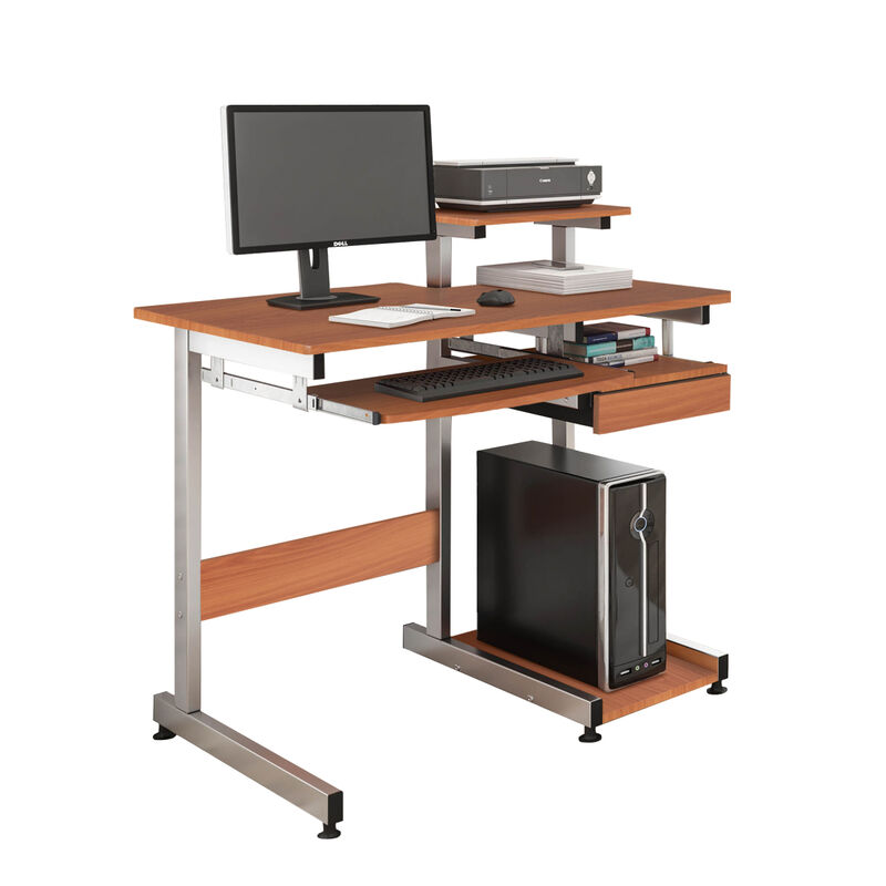 Complete Computer Workstation Desk, Woodgrain