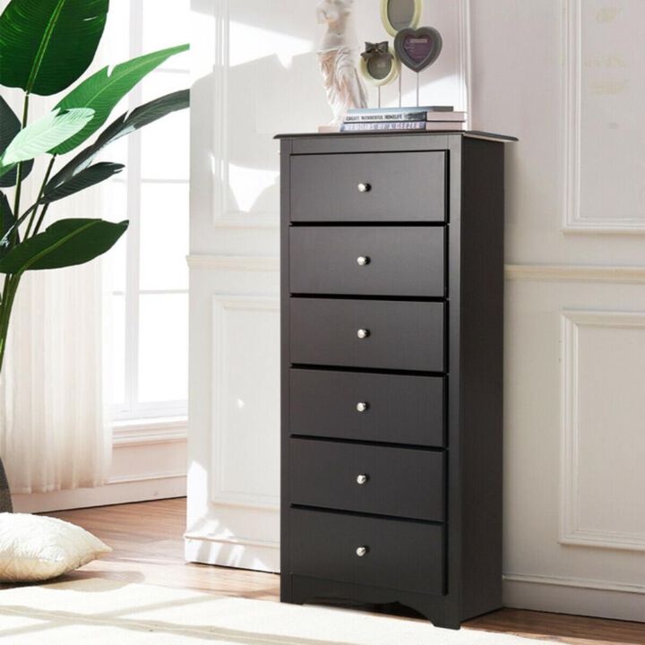 Hivvago 6 Drawers Chest Dresser Clothes Storage Bedroom Furniture Cabinet