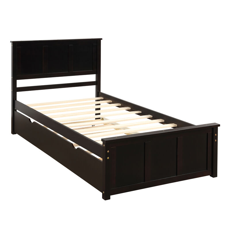 Merax Platform Bed with Twin Trundle