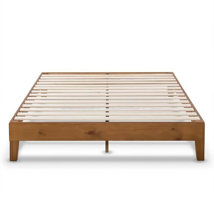 Hivvago Full size Mid-Century Modern Solid Wood Platform Bed Frame in Natural