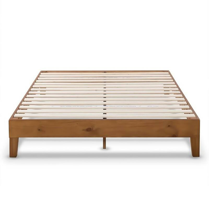 Hivvago Full size Mid-Century Modern Solid Wood Platform Bed Frame in Natural