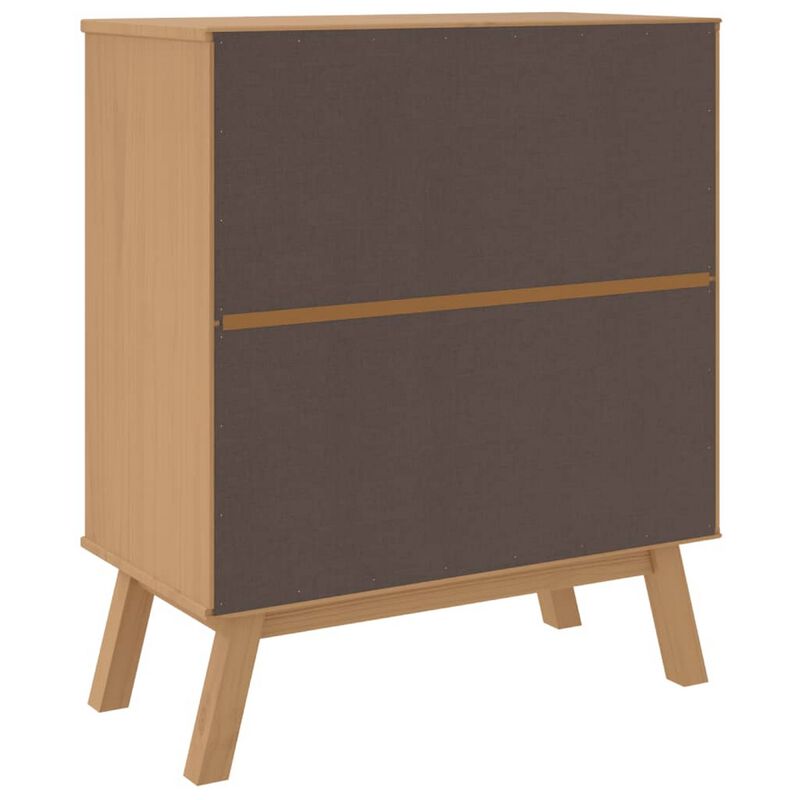 Tall Dresser Chest, 4 Drawers, Brown Solid Pine Wood Frame, 30 Inch - Benzara