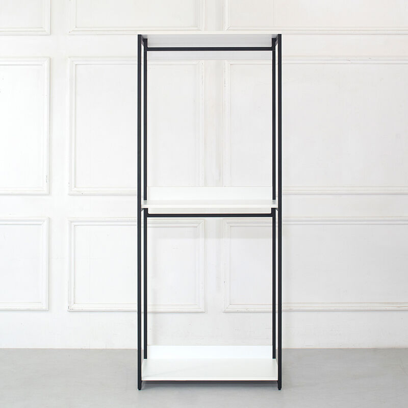 FC Design Klair Living 32" Wood and Metal Walk-in Closet with One Shelf