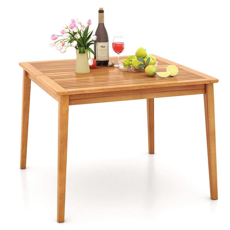 Square Bistro Dining Table with Umbrella Hole for Outdoor