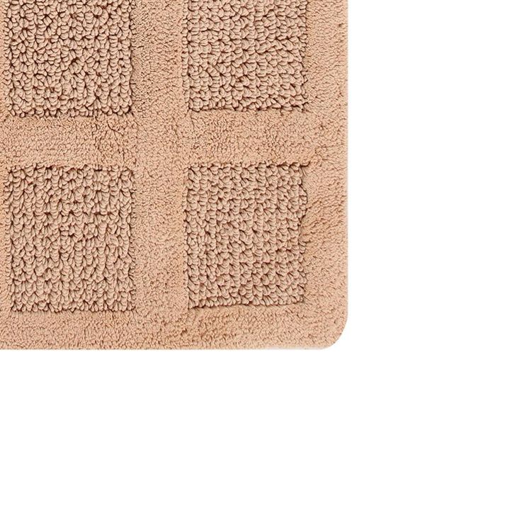 Knightsbridge Square Honeycomb 100% Cotton Reversible Bath Rug 17 X 24 Natural