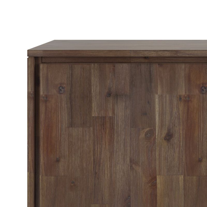Simpli Home Lowry Solid Acacia Wood Sideboard Buffet In Rustic Natural Aged Brown