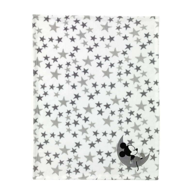 Disney Baby Mickey Mouse White/Gray Celestial Fleece Blanket by Lambs & Ivy
