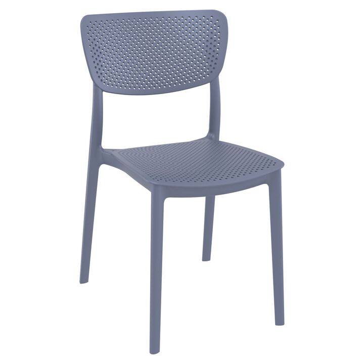 33" Taupe Brown Stackable Patio Dining Chair