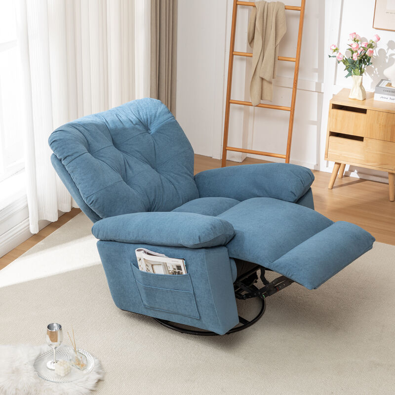 Merax Modern Fleece Recliner Chair with Manual Push Button