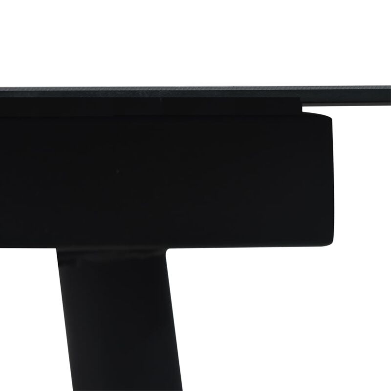 vidaXL Garden Dining Table Black 59.1"x31.5"x29.1" Steel and Glass