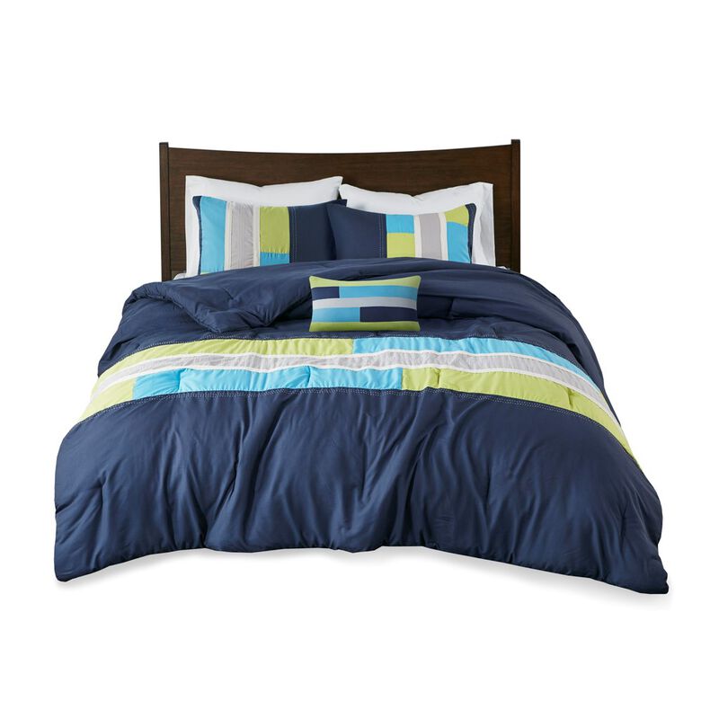 Gracie Mills Nyssa Urban Striped Comforter Set