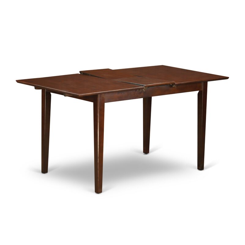 East West Furniture East West Furniture PSFO3-MAH-47 3-Piece Dining Table Set Includes 1 Picasso Butterfly Leaf Kitchen Dining Table and 2 Light Sable Linen Fabric Dining Chair with Button Tufted Back - Mahogany Finish