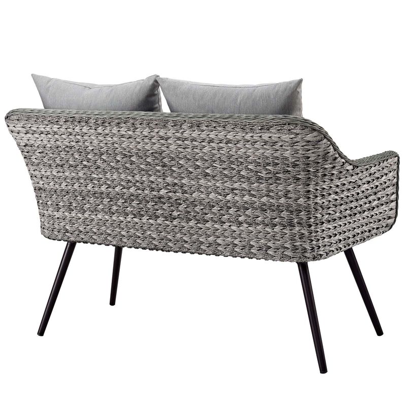 Modway - Endeavor Outdoor Patio Wicker Rattan Loveseat Gray