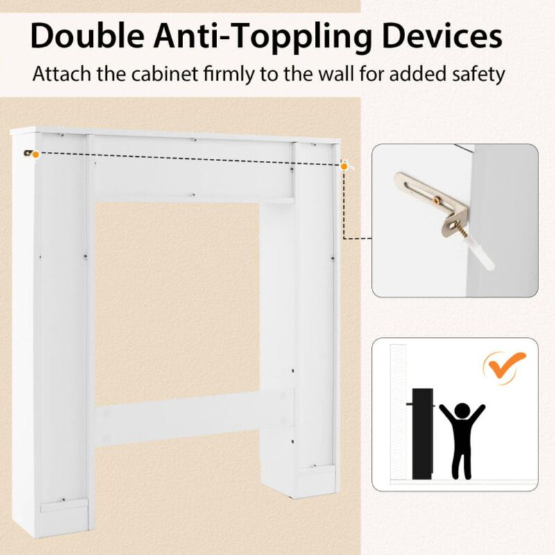 Hivvago Over The Toilet Storage Cabinet with 2 Open Compartments and 4 Adjustable Shelves