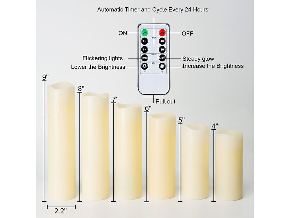 Homemory Flameless Candles Battery Operated LED Pillar Candles