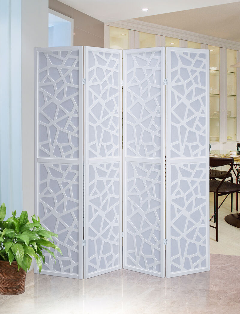Streamdale Giyano 4 Panel Screen Room Divider, White