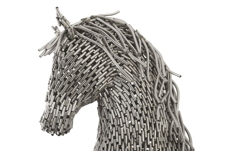 Horse Pipe Rearing Sculpture