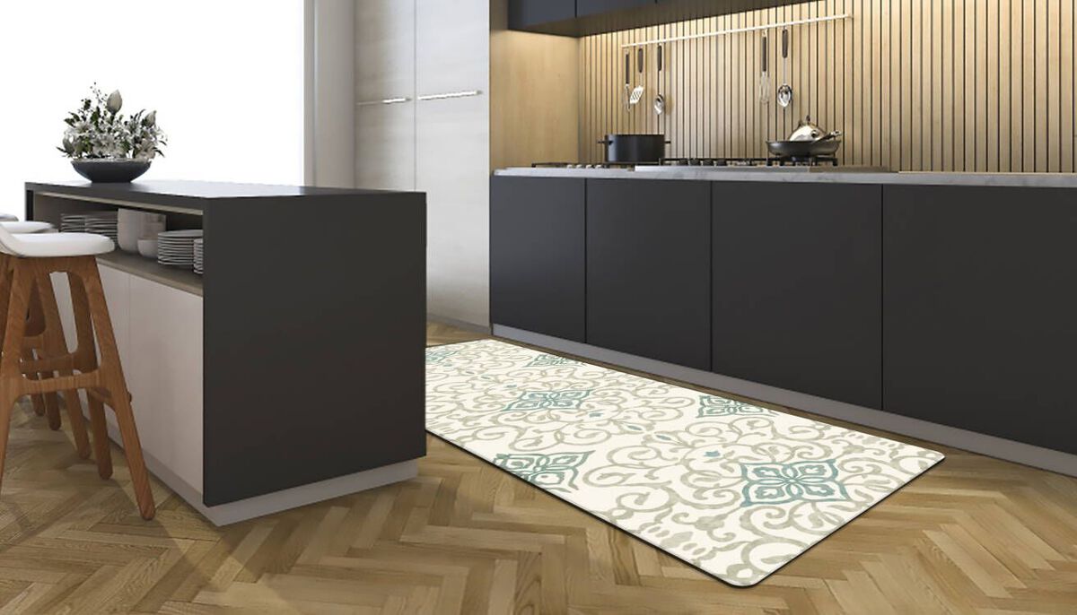 20 in. x 55 in. Anti-Fatigue Kitchen Runner Mat - Rustic Medallion