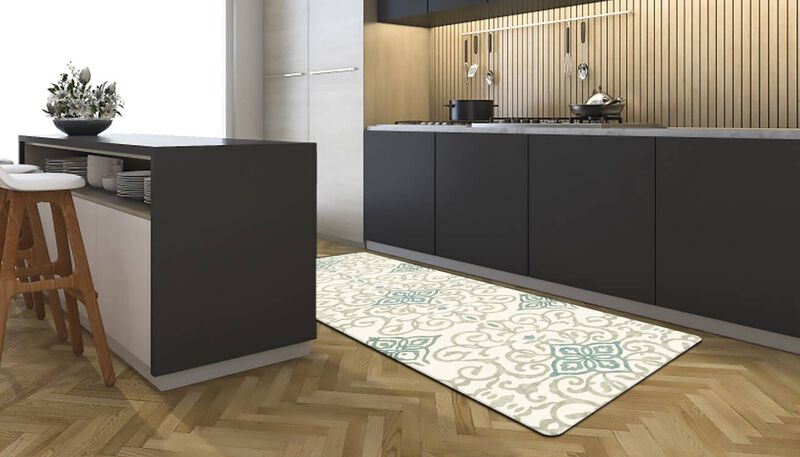 20 in. x 55 in. Anti-Fatigue Kitchen Runner Mat - Rustic Medallion
