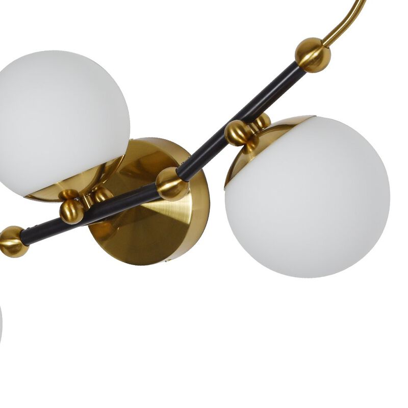 VONN Lighting Integrated LED Wall Sconce Light with 3 Glass Shades in Antique Brass