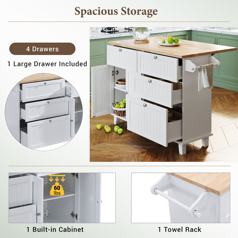 Streamdale Farmhouse Drop Leaf Island Set with 2 Seatings