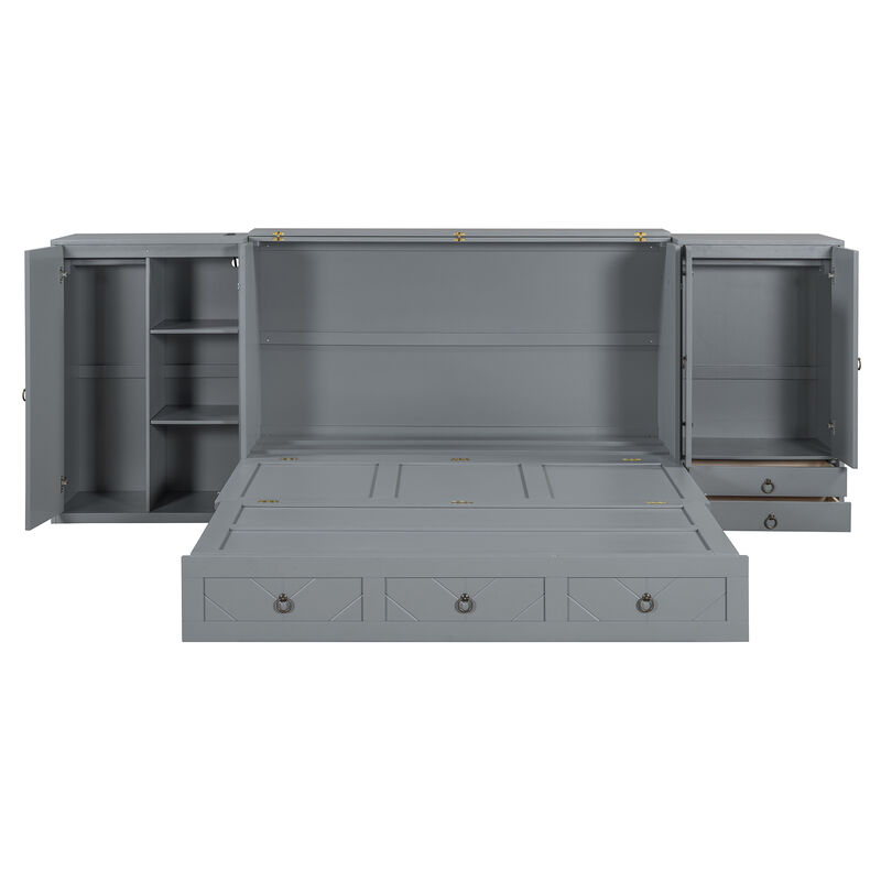 Merax Murphy Bed with USB Port and Wardrobe