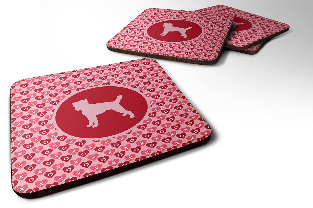 Caroline's Treasures SDK1041-A-FC Jack Russell Terrier Valentine Hearts Foam Coasters (Set of 4), 3.5 H x 3.5 W, Multicolor