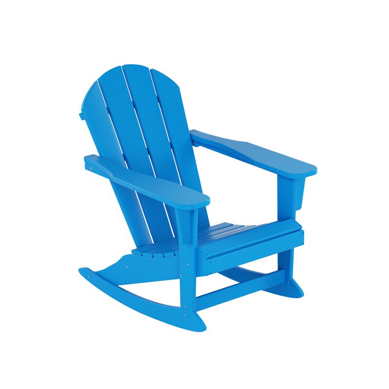 WestinTrends 3-Piece Outdoor Patio Rocking Adirondack Chairs with Side Table Set