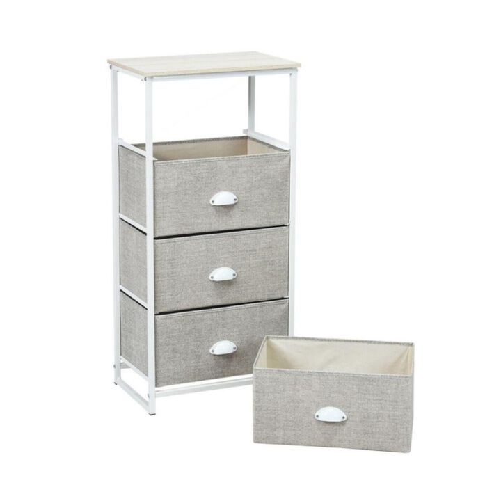 Hivvago Chest Storage Tower Side Table Display Storage with 4 Drawers