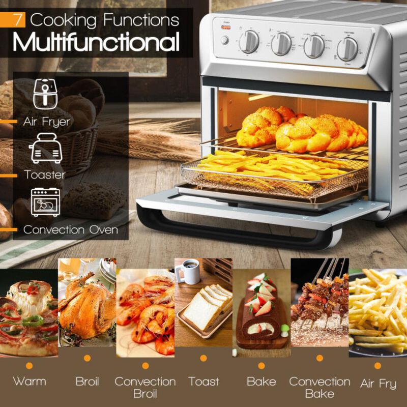 Costway 21.5 Quart 1800W Air Fryer Toaster Countertop Convection Oven with Recipe