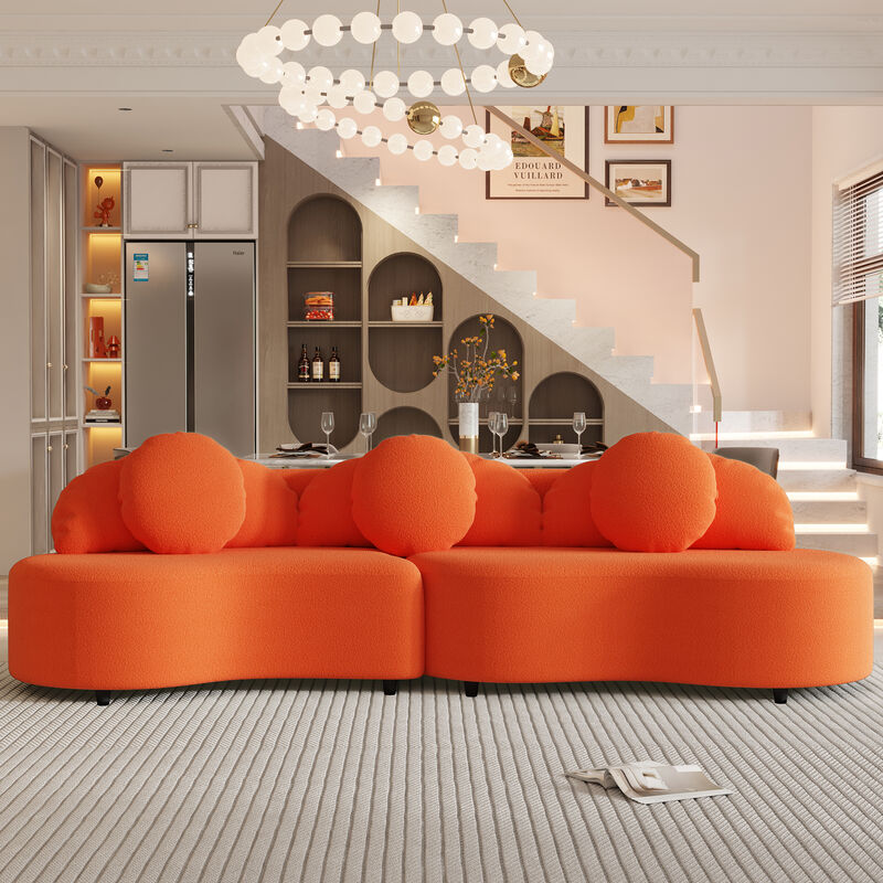 Merax Modern Lamb Velvet Sofa Couch for Living Room